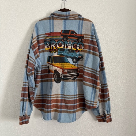 Ford Bronco Women's Size XXL Multicolor Plaid Flannel Shacket - Picture 1 of 4